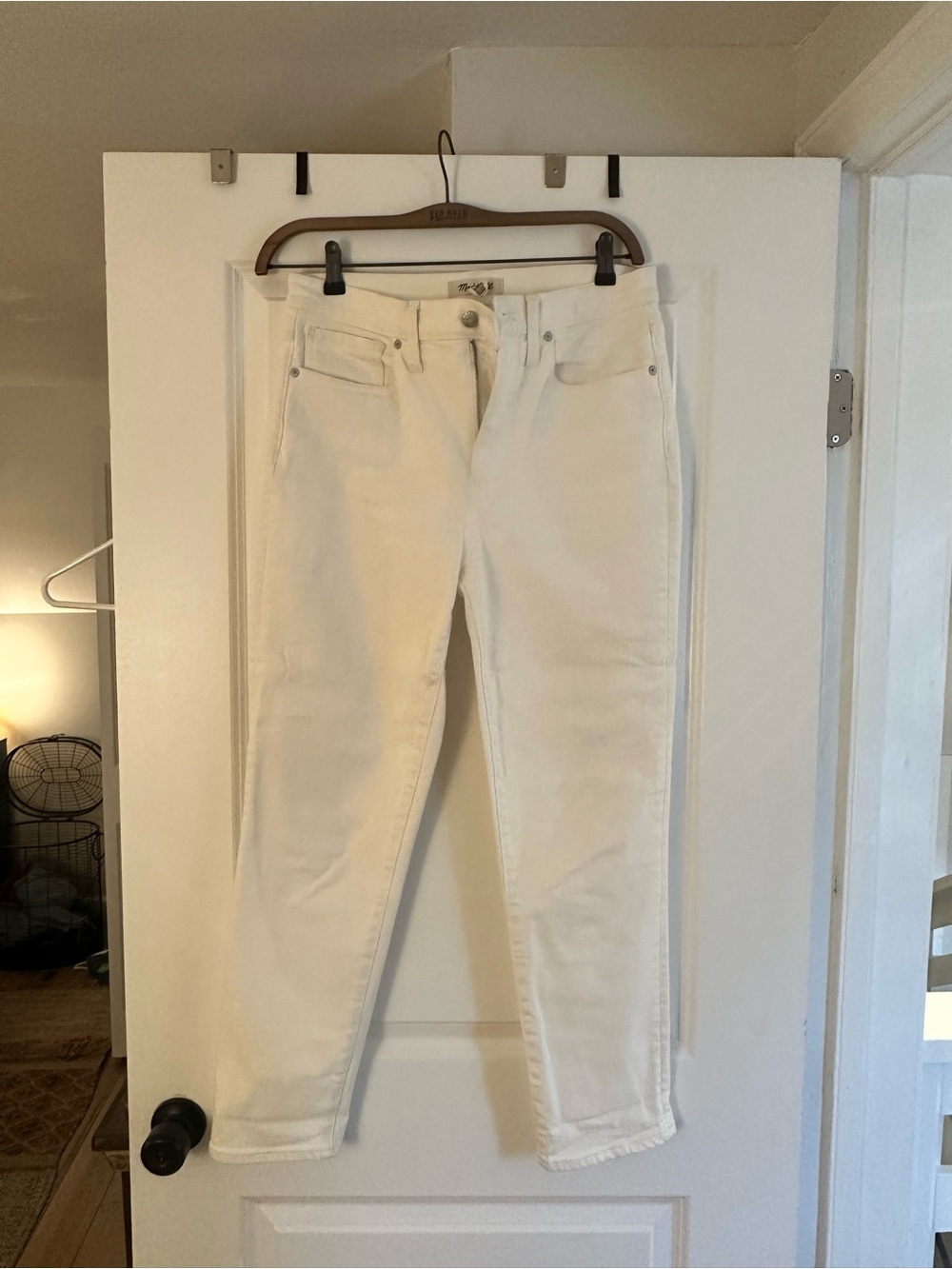 Madewell White Cropped Slim Jeans